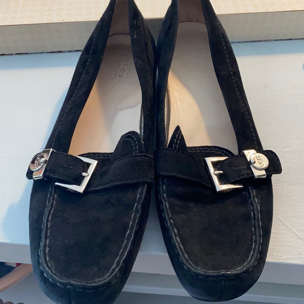 Black Suede Buckle Loafers - Classic Women’s Flats